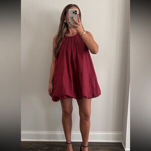 Poplin Bubble Mini Dress
